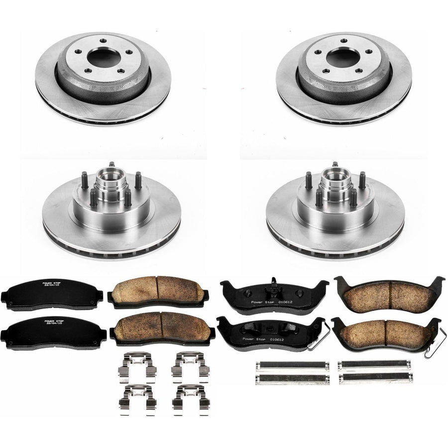 Power Stop KOE7003 Replacement Brake Kit-OE Front and Rear Brake Rotors & Ceramic Pads For Ford Ranger 2010-2011 [Model Specific]