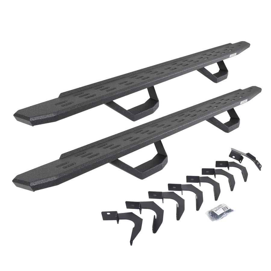 Go Rhino Running Boards RB30, Brackets, & 2 Pair of Drop Steps | Galvanized Steel, Protective Bedliner Coating | 6962358020T | Fits 2015-2024 Chevrolet Colorado & GMC Canyon Crew Cab Pickup