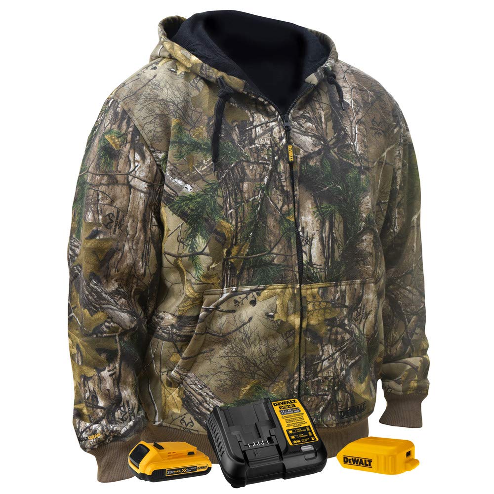 DEWALT Realtree Xtra Camouflage Heated Hoodie, Medium, DCHJ074D1-M Realtree Xtra Camo Hoodie - Medium