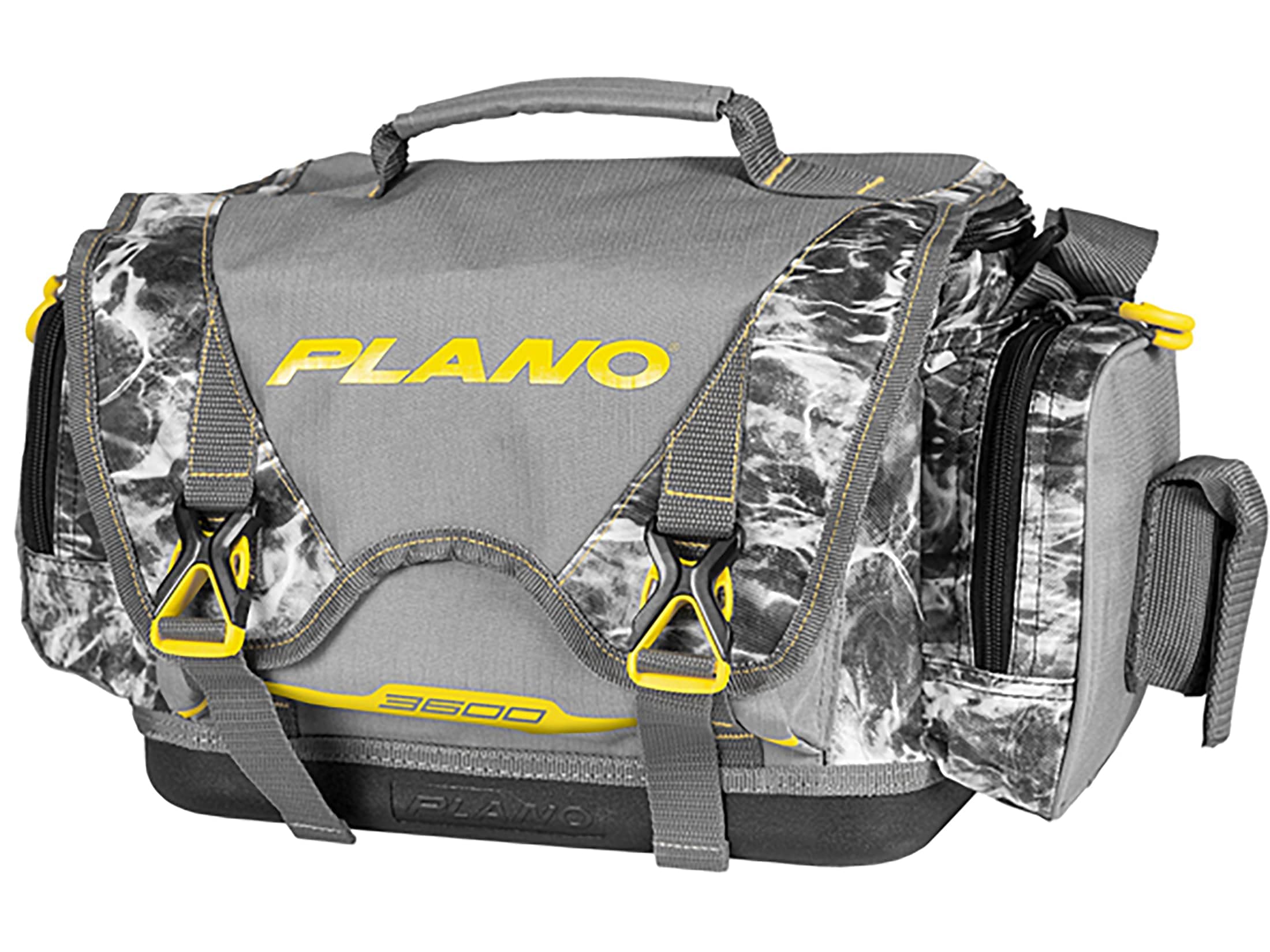 Plano 3600 B-Series Manta Tackle Bag, Manta Camo with Yellow Accents, Includes 4 StowAway Utility Boxes, Soft Fishing Tackle Storage for Offshore & Onshore