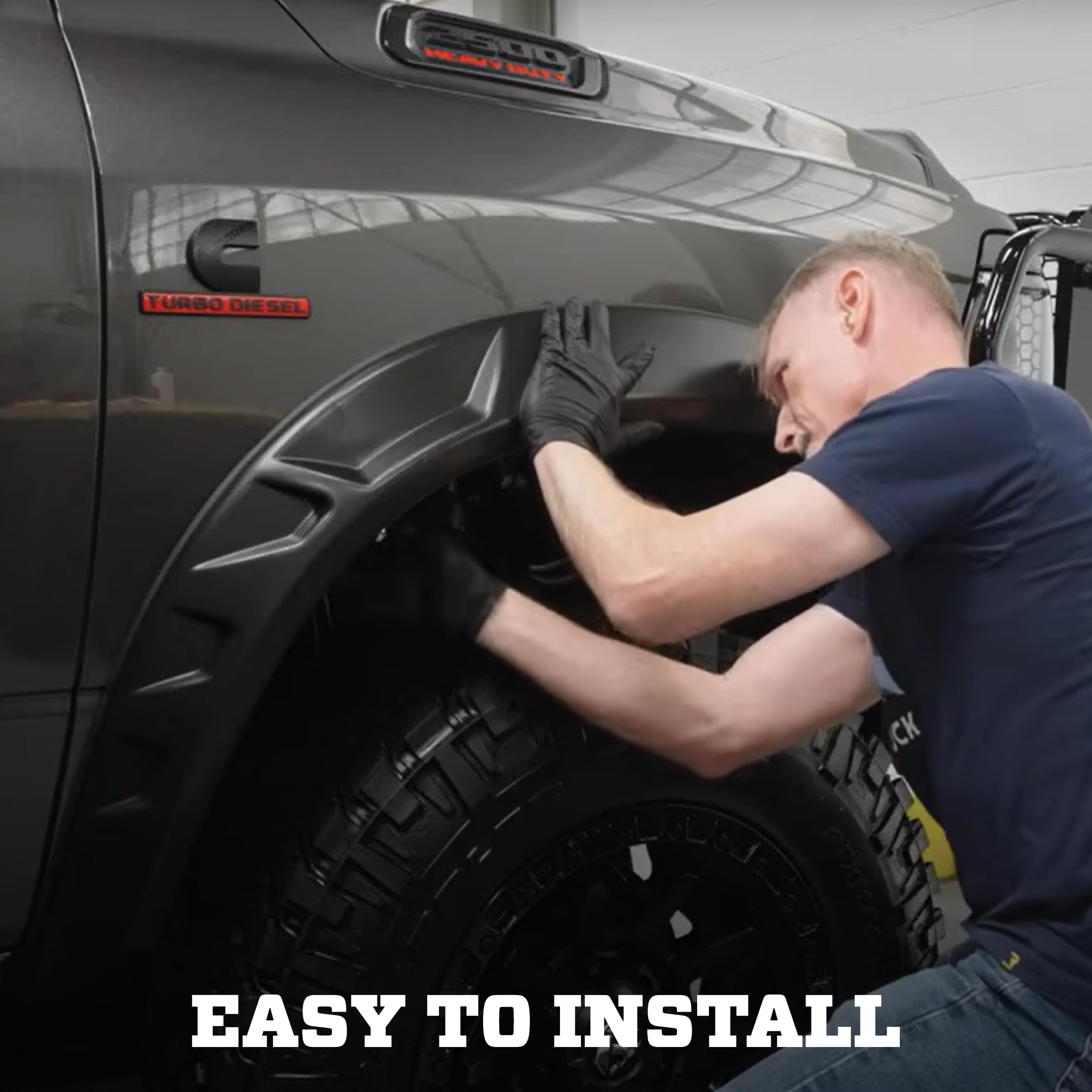 Fender Flares Husky Liners DRT Style | Fits 2019-2026 Dodge Ram 2500/3500 | Front & Rear, 4-pcs. Black | 2805938