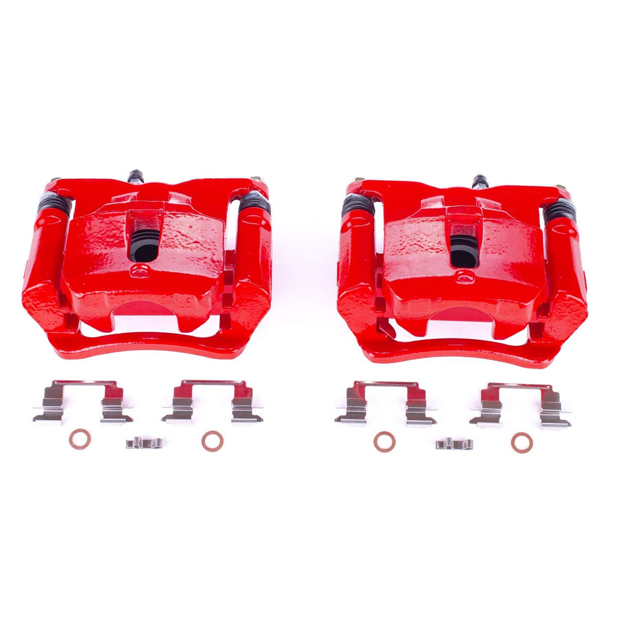 Power Stop Rear S5522 Pair of Powder Coated High - Temp Red Calipers For Chevrolet Colorado 2015 - 2019 GMC Canyon 2015 - 2020 [Vehicle Specific]