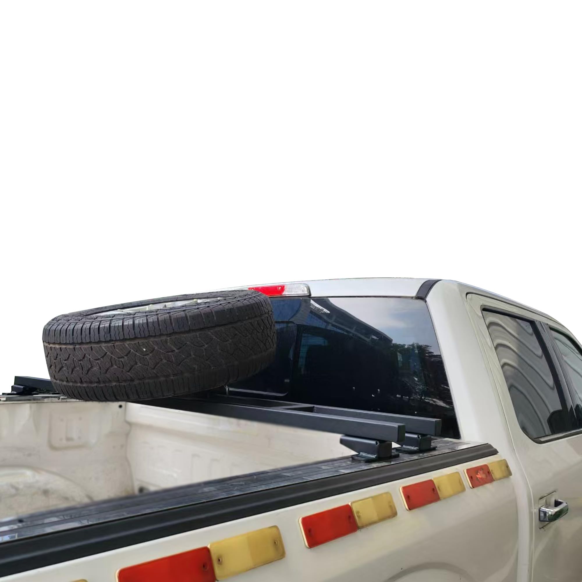 Stark Tire Carrier Black Black Horse Compatible with 2014-2025 GMC Sierra 1500|2014-2025 GMC Sierra 2500 HD|2007-2025 Toyota Tundra-STC01