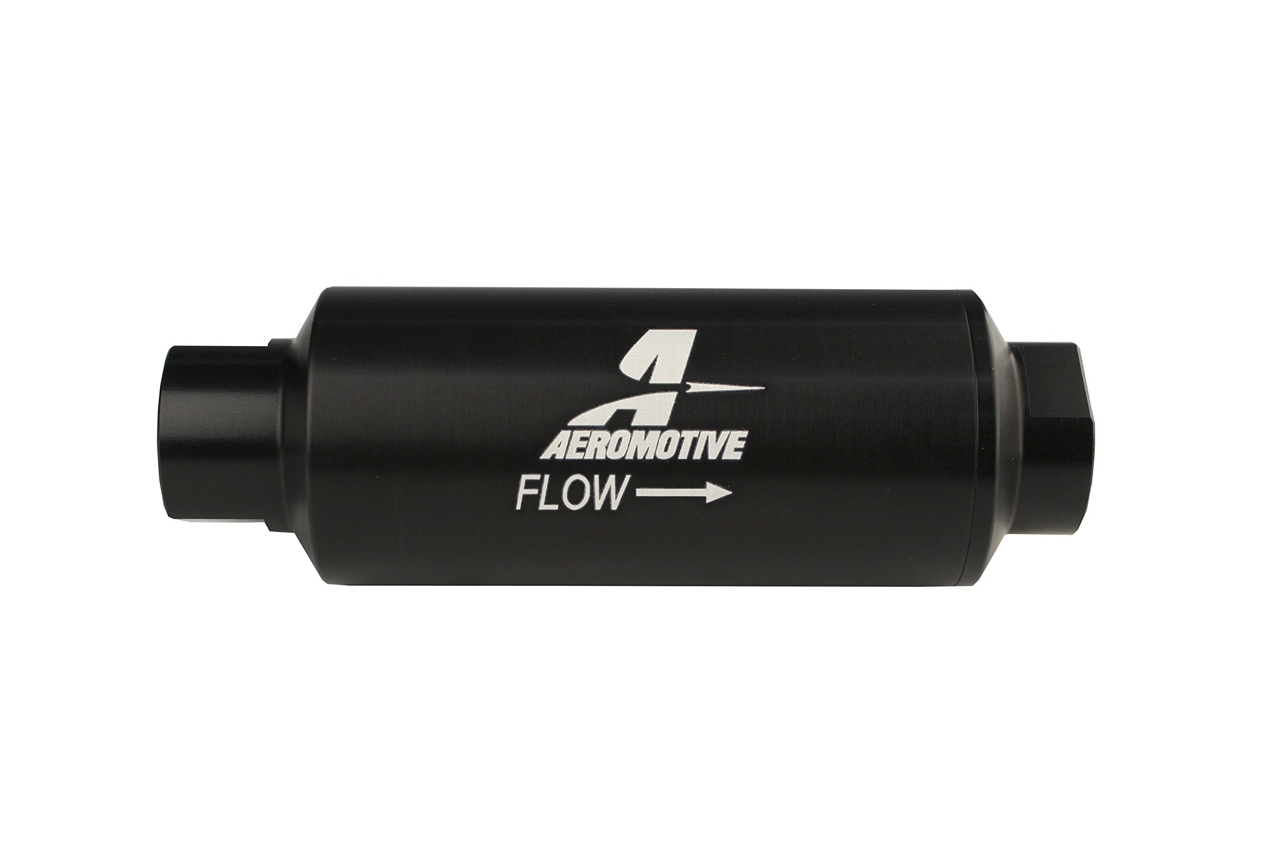 In-Line Aeromotive 12309 Filter, 100-Micron Stainless Mesh Element, ORB-12 Port, Black Hard-Coat, Marine, 2-1/2" OD