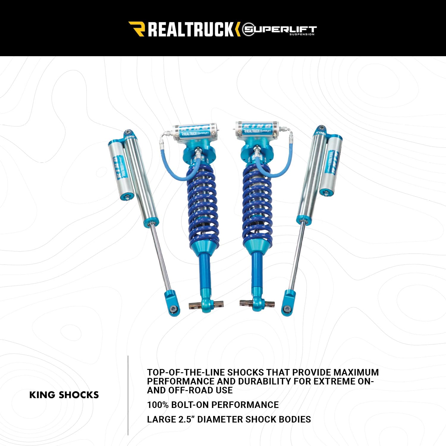 SUPERLIFT SUSPENSION RealTruck 3" Lift Kit for Toyota Tacoma | Complete Lift Kit with King Coilovers & Front Upper Control Arms | K1012KG | Fits 2005-2023 Toyota Tacoma 4WD (Excludes TRD PRO Model)