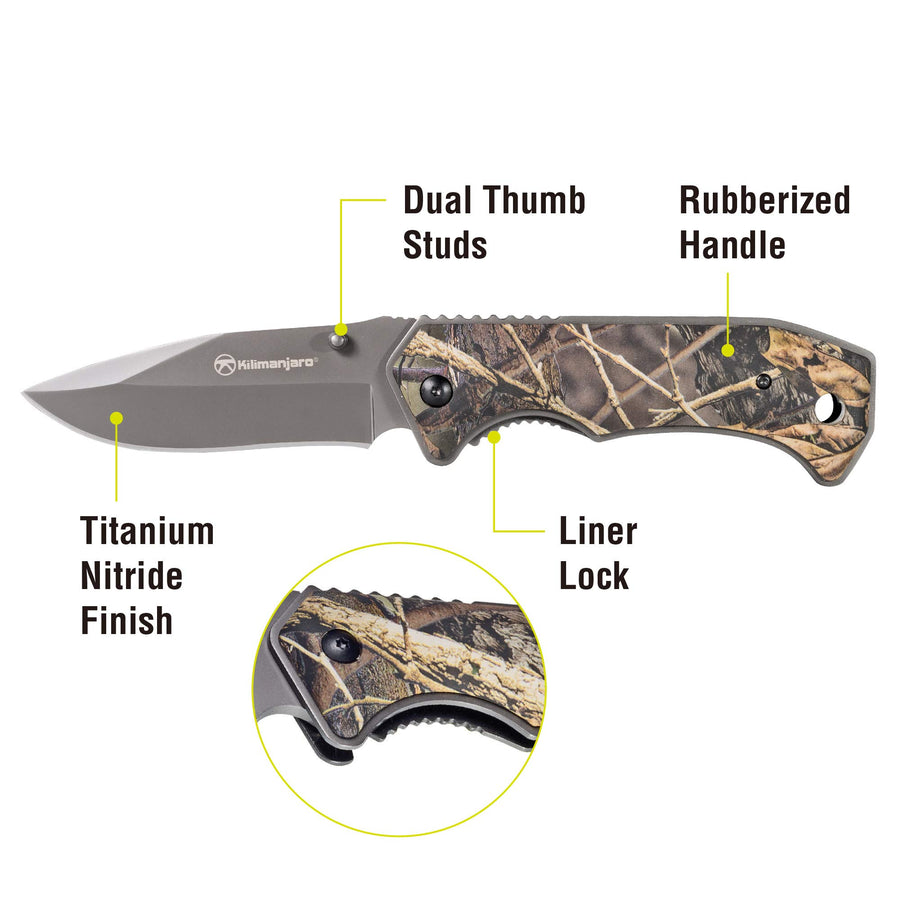Victus Kilimanjaro 7-Inch Drop Point Hunting Knife, Camo