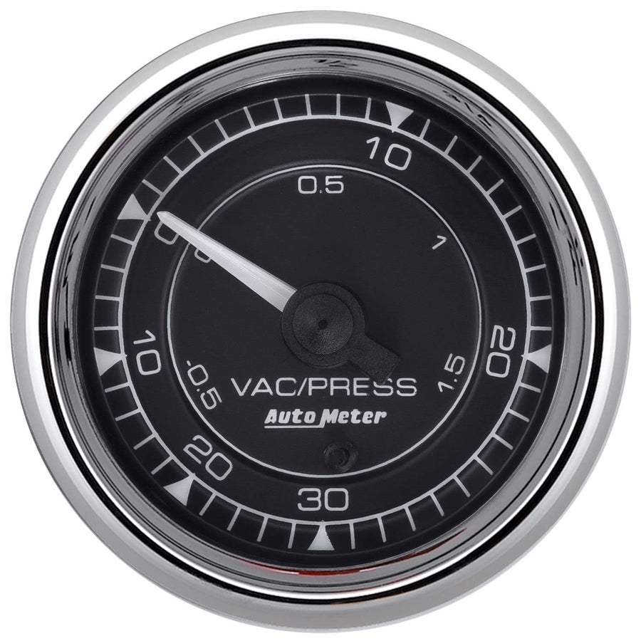 Auto Meter VAC/Boost Gauge 9759, 30INHG-30PSI, Digital Stepper, Chrono Chrome