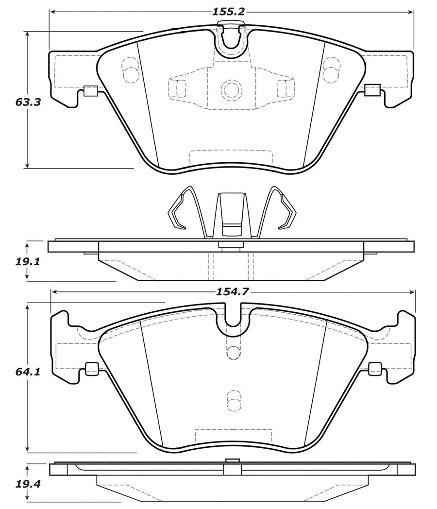 Front StopTech 308.10611 Brake Pads with Shims and Hardware Street
