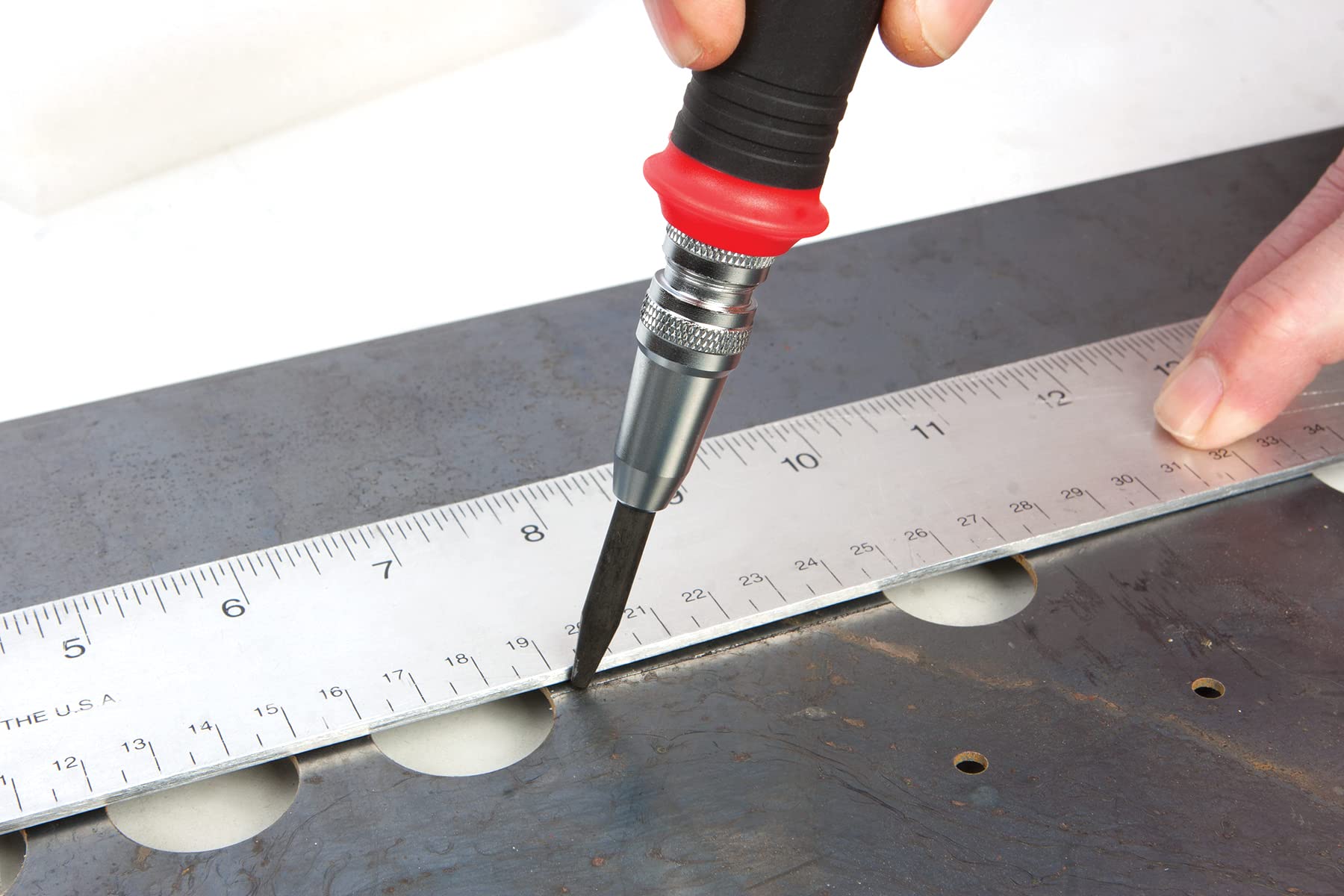 W7550 Performance Tool Automatic Center Punch HD - Precise and Durable Tool for Marking and Punching Materials, Black