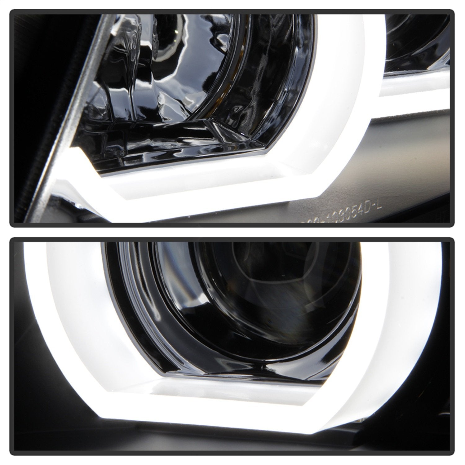 BMW E90 3-Series 06-08 4DR Spyder 5083432 Projector Headlights - Halogen Model Only (Not Compatible with Xenon/HID Model) - LBDRL - Black