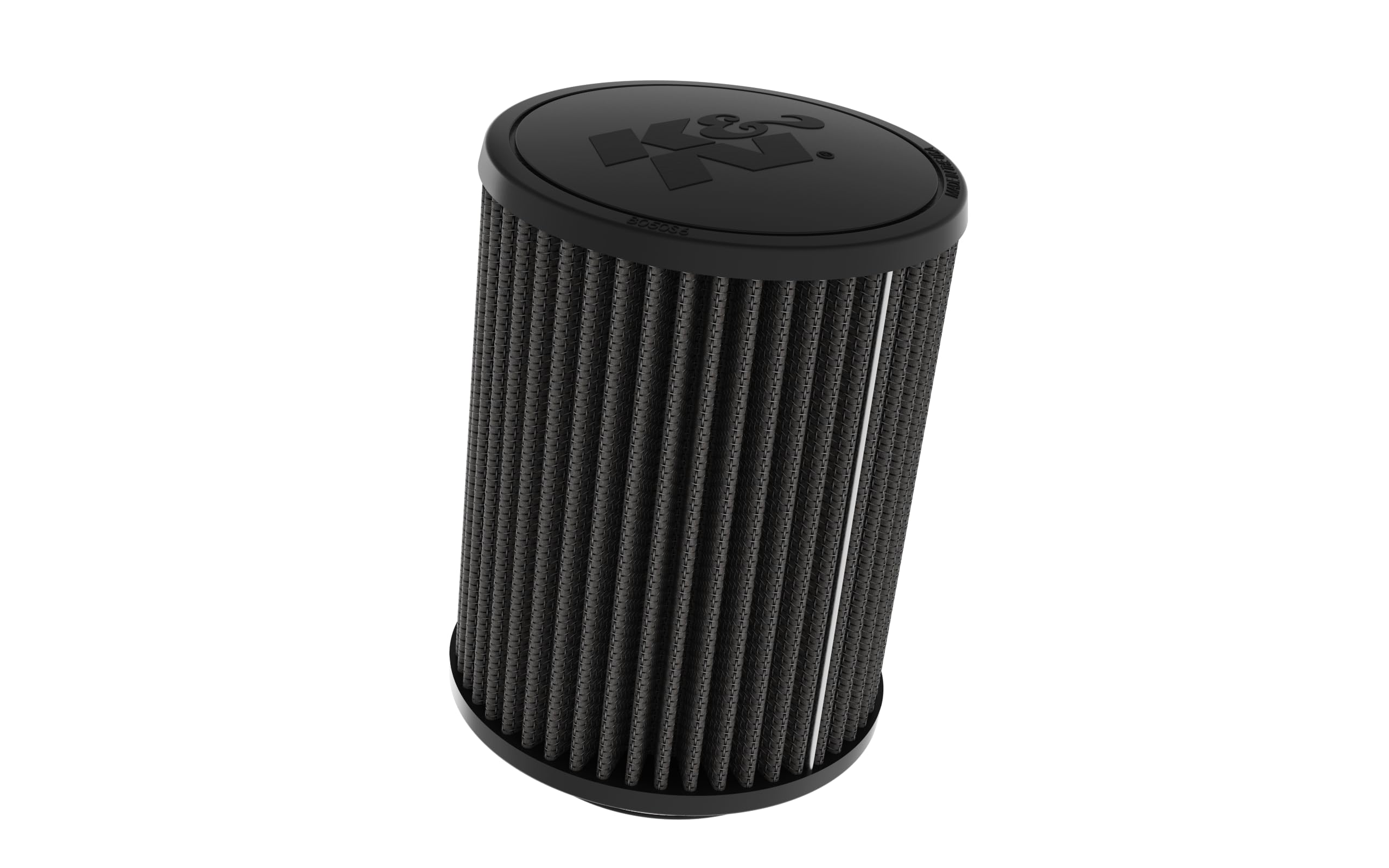 K&N Clamp-On Universal Air Filter: Dry Synthetic, Washable, Oil-Free, Replacement Engine Filter: Flange Diameter: 3 In, Filter Height: 6.5 In, Flange Length: 0.625 In, Shape: Round Straight RU-3128HBK