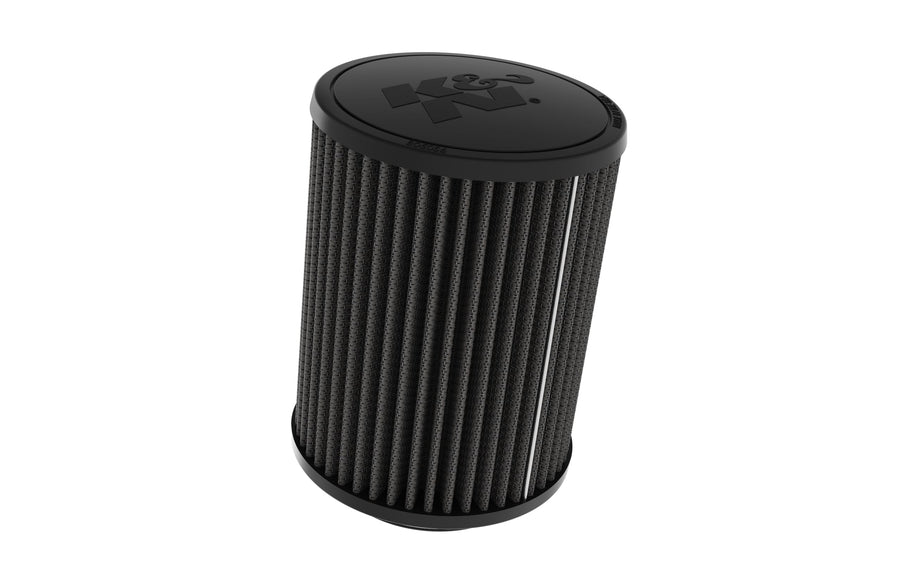 K&N Clamp-On Universal Air Filter: Dry Synthetic, Washable, Oil-Free, Replacement Engine Filter: Flange Diameter: 3 In, Filter Height: 6.5 In, Flange Length: 0.625 In, Shape: Round Straight RU-3128HBK