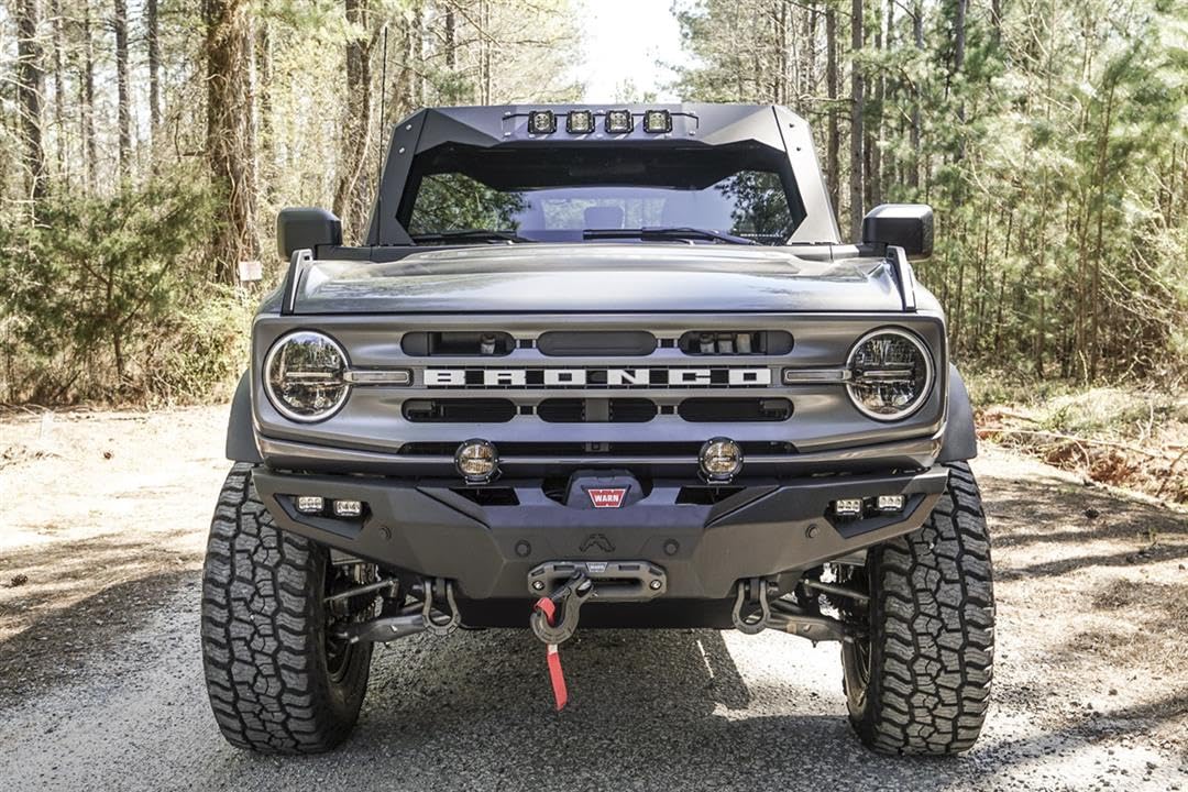 Fab Fours FB21-F5251-1 Front Winch Lifestyle Bumper fits 21-23 Ford Bronco - 2 Stage Black Powder Coated - w/No Guard