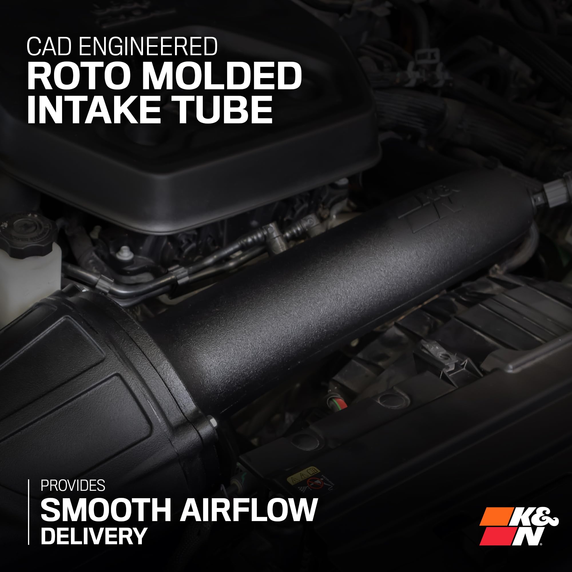 K&N Cold Air Intake System: High-Flow Air Filter, Towing & Increase Performance: Compatible with 2024 Jeep: Wrangler, 63-1597