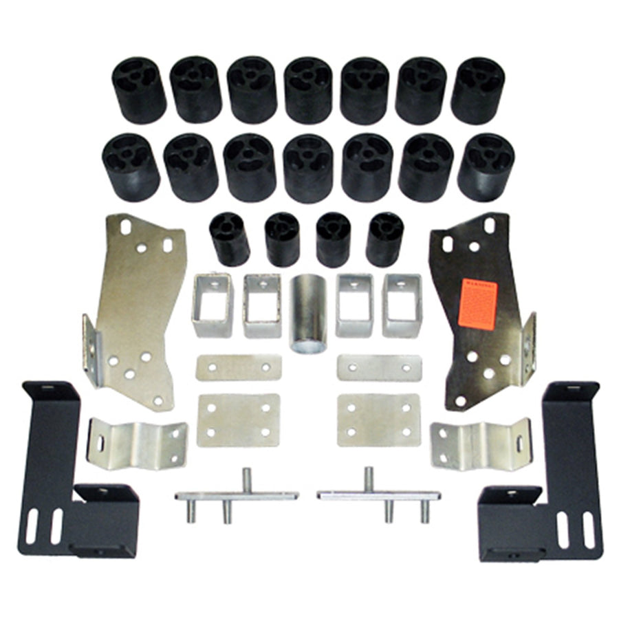 Chevy/GMC Silverado/Sierra 1500/2500 Gas 2WD and 4WD Std/Ext/Crew Cab (Non-HD) 3" Body Lift Kit, Performance Accessories fits 1999 to 2002, PA10053, Made in America