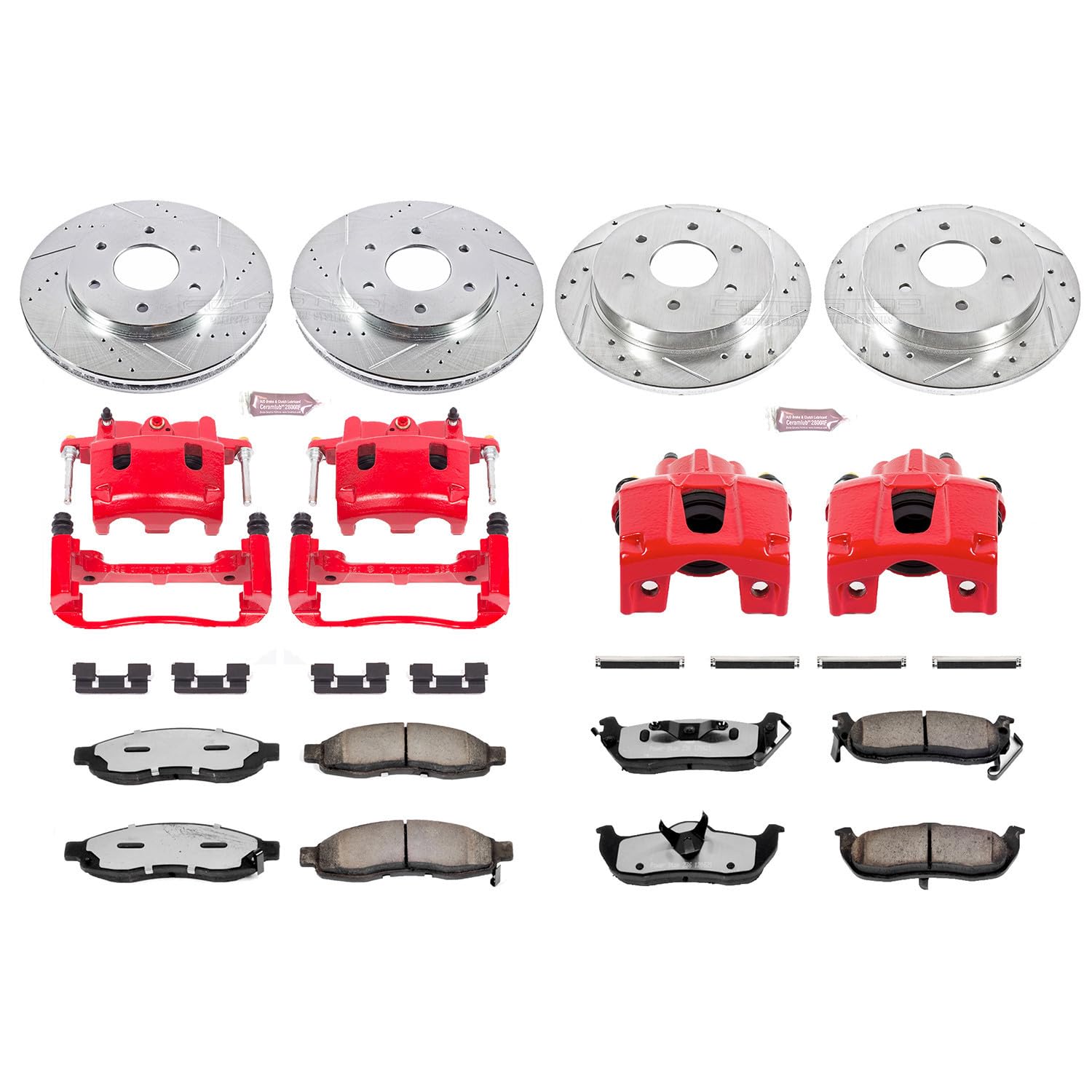 Power Stop Z36 KC2443-36 Brake Kit Front & Rear with Calipers For Nissan Armada 2005, Nissan Pathfinder Armada 2004, Nissan TITAN 2004-2005 [Model Specific]