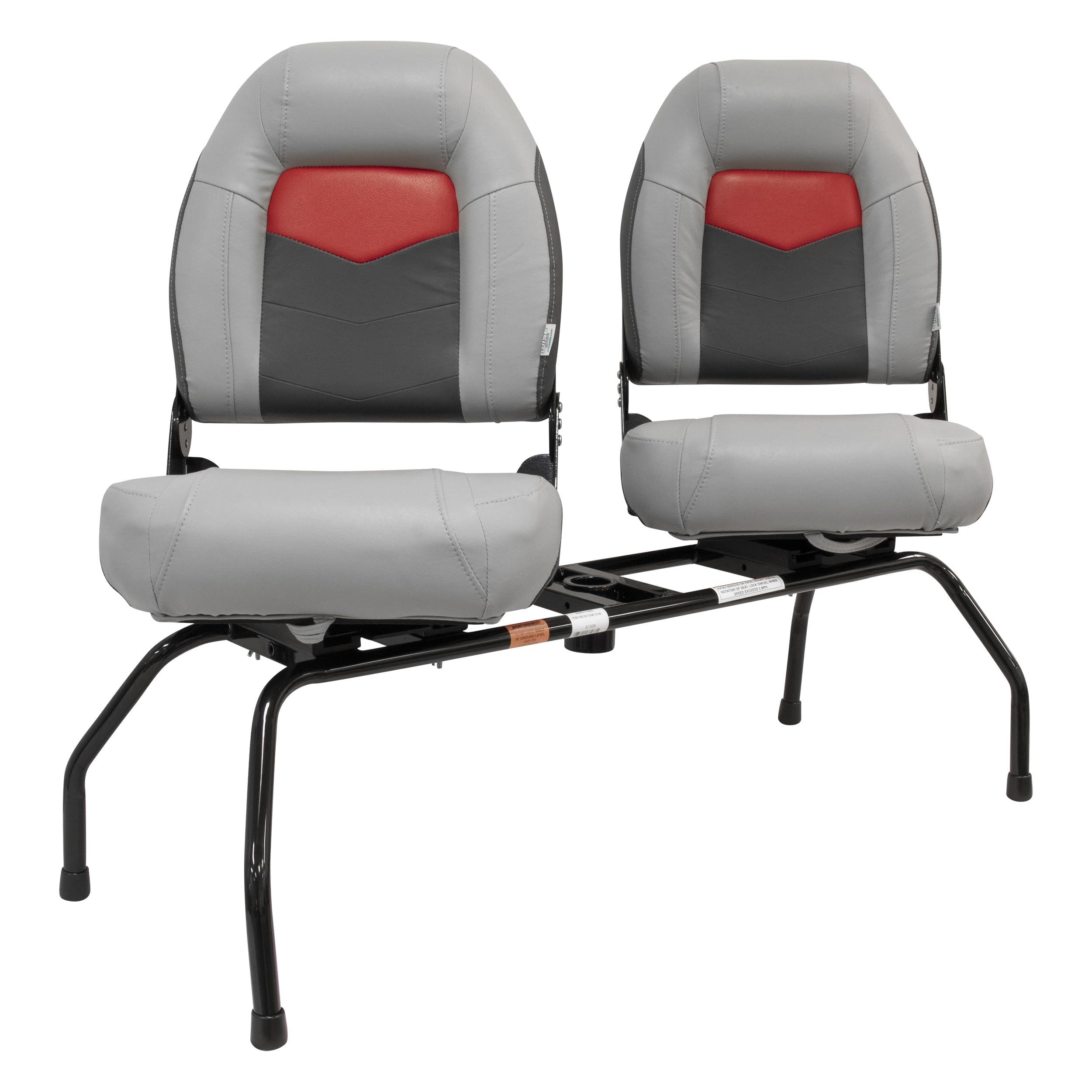 8WD1280 Wise Double Portable Seat Stand for Boat Seats, Black