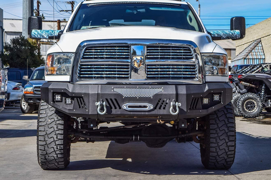 Front Bumper DV8 Offroad for 2010-2018 RAM 2500 & 3500 | Lighter than ordinary steel bumpers | Accommodates up to a 12,000 lb winch | 3-piece design