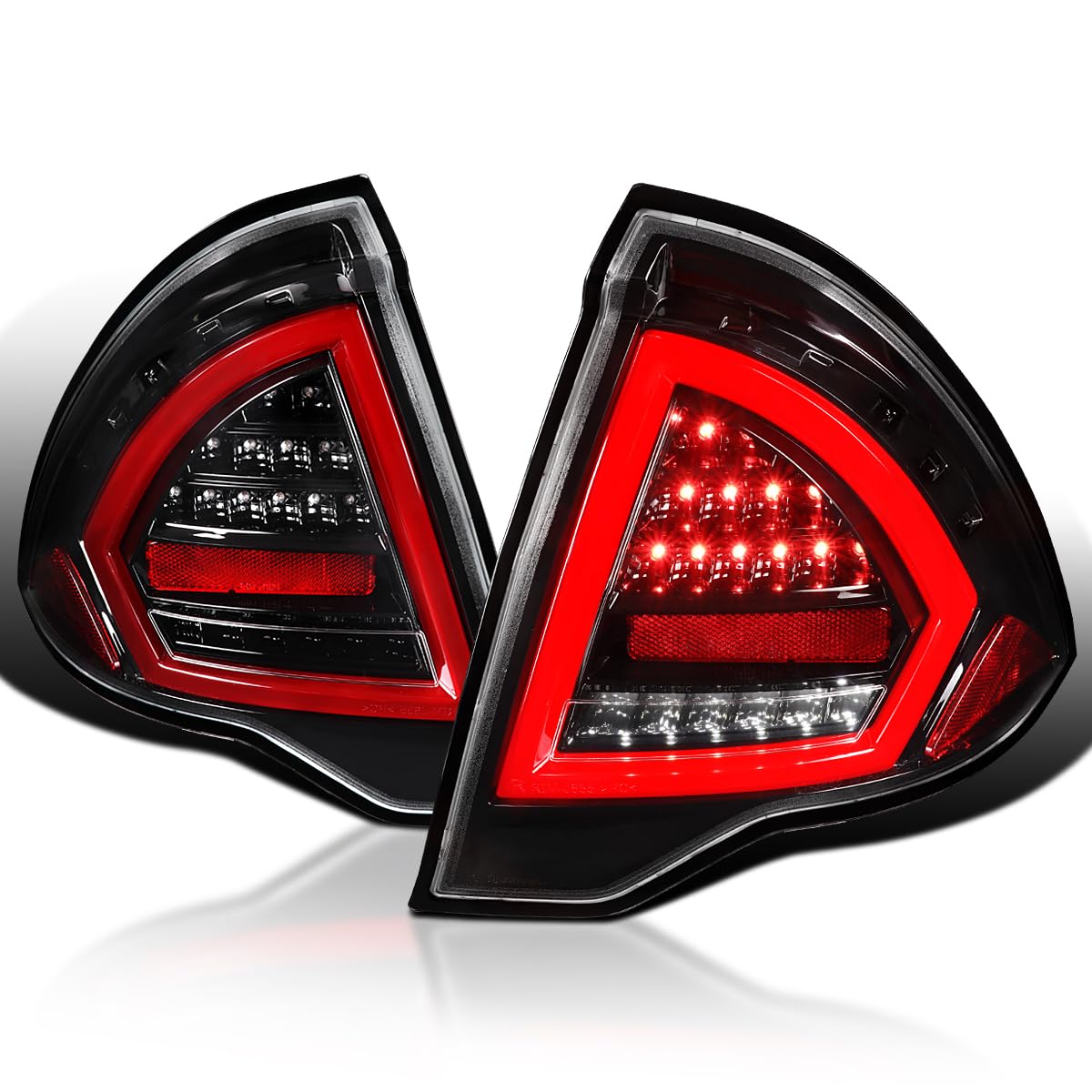Jet Black Housing SPEC-D TUNING Red LED Bar Tail Lights Compatible with 2010-2012 Ford Fusion, Left + Right Pair Assembly