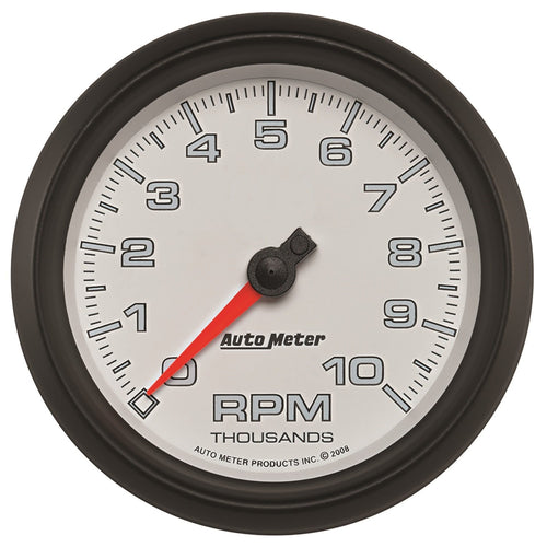 Tachometer, AutoMeter Gauge, 3 3/8", 10K RPM, White, Pro-Cycle (19598)