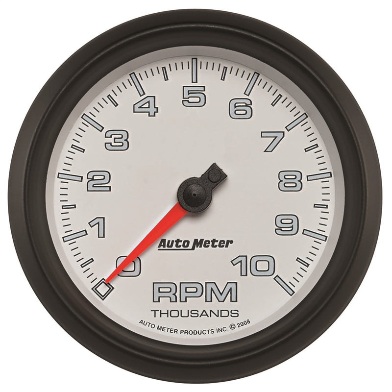 Tachometer, AutoMeter Gauge, 3 3/8", 10K RPM, White, Pro-Cycle (19598)
