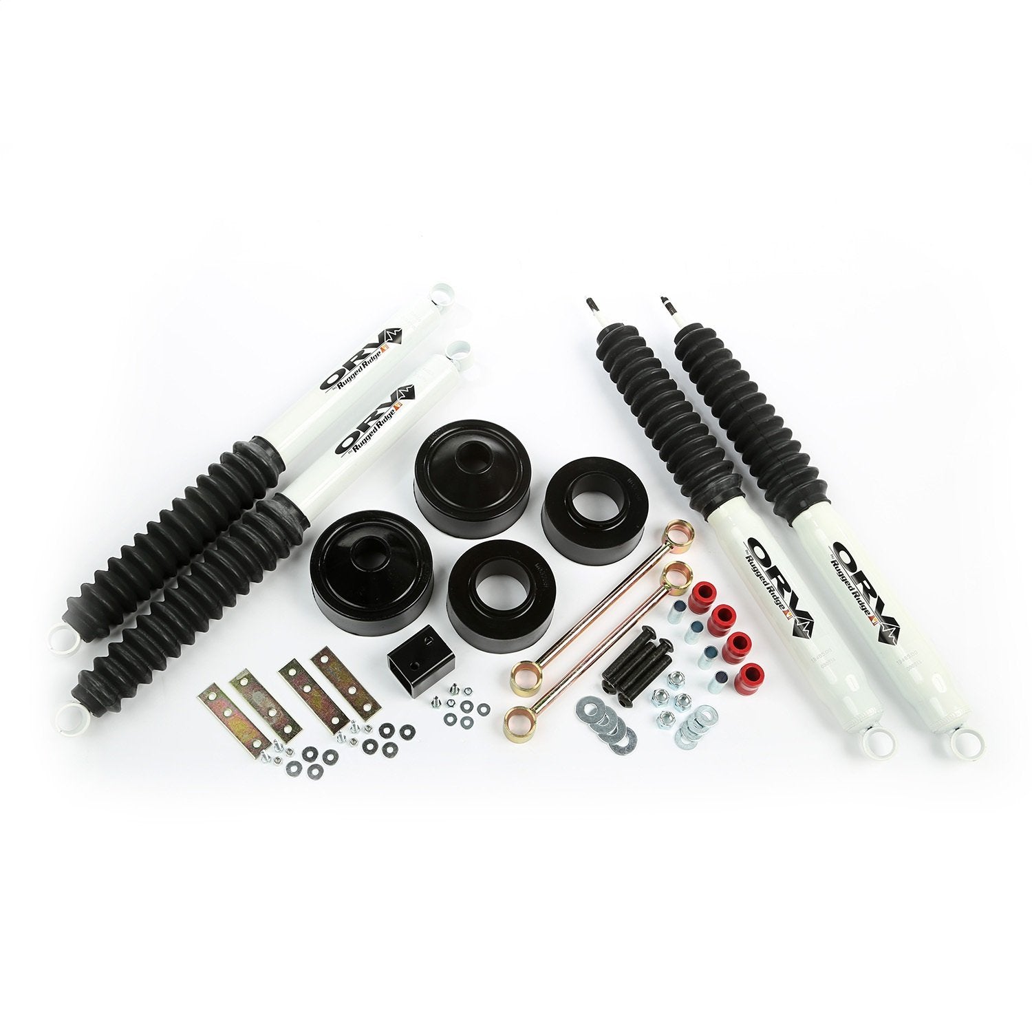 Suspension Lift Kit, Rugged Ridge Spacer, 1.75 Inch, Shocks | 18360.22 | Fits 2007-2018 Jeep Wrangler JK