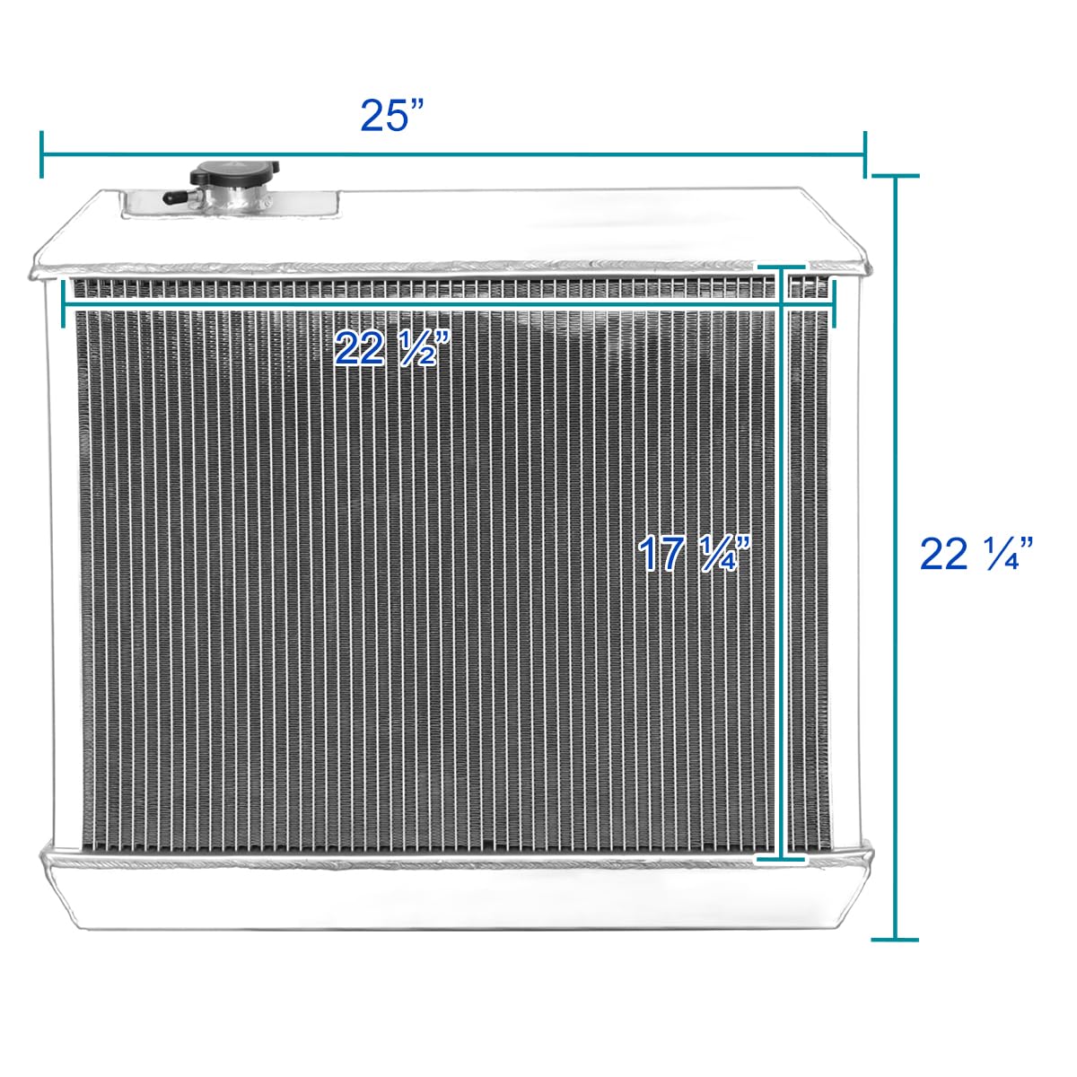 3 Row Aluminum Cooling Radiator with Fan Shroud Spec-D Tuning Compatible with 1963-1966 Chevrolet C/K C10 C20