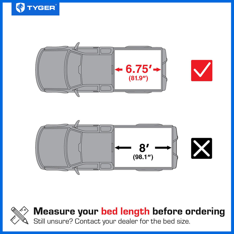 Tyger Auto T4 Low Profile Flip-Up Hard Alloy Truck Bed Tonneau Cover Compatible with 2017-2026 Ford F-250 F-350 Super Duty | 6.75' (82") Bed | TG-BC4F4406