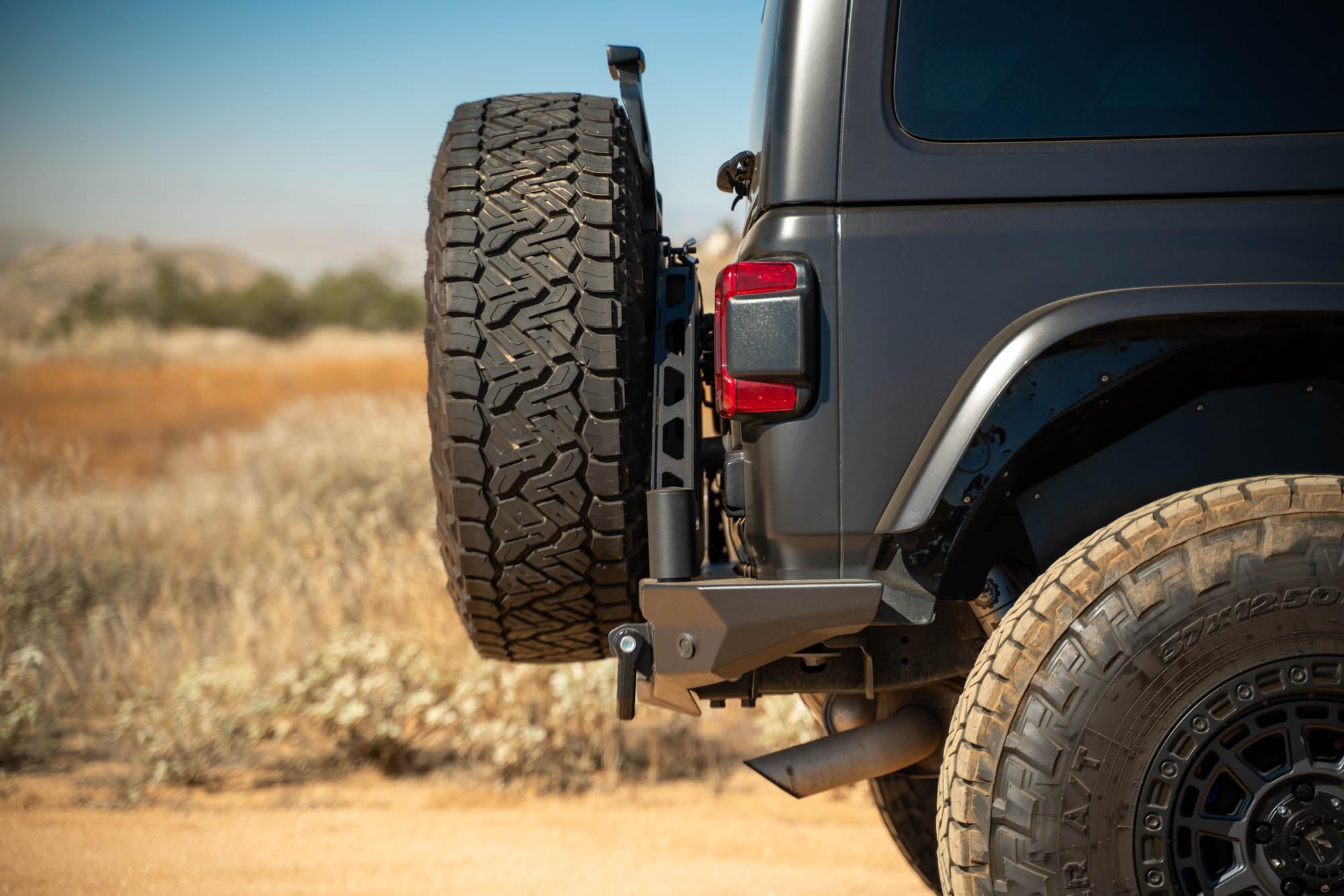 MTO Series Rear Bumper Spare Tire Swing Gate DV8 Offroad for the 2018-2025 Jeep Wrangler JL | Single Action Swing Gate | Compatible with our MTO Series Steel Wrangler Rear Bumper