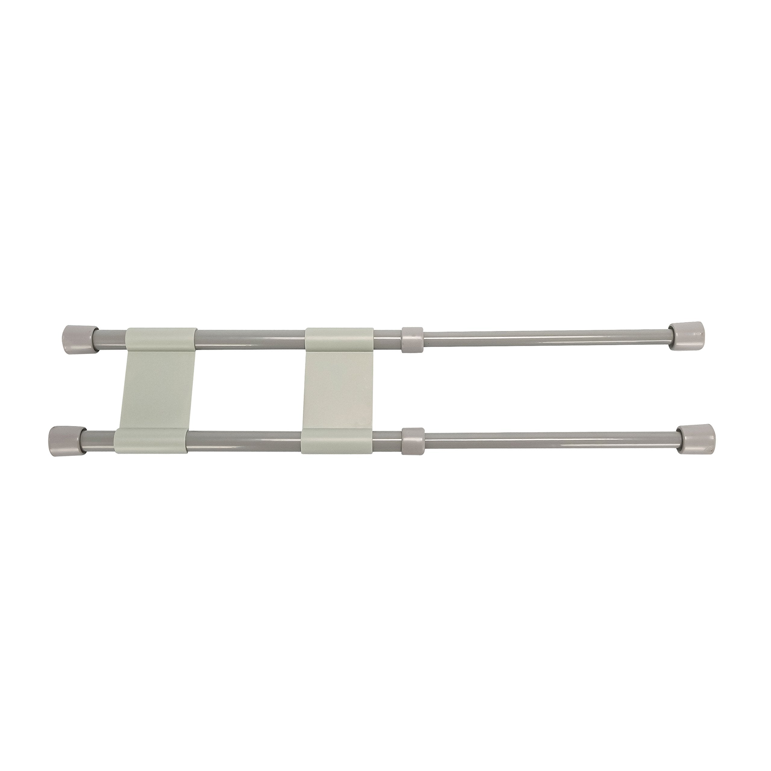 Camco 17" Double Cupboard Bar RV, Holds Food and Drinks in Place During Travel, Prevents Messy Spills, Extends Between 10" and 17" - Gray (44095)