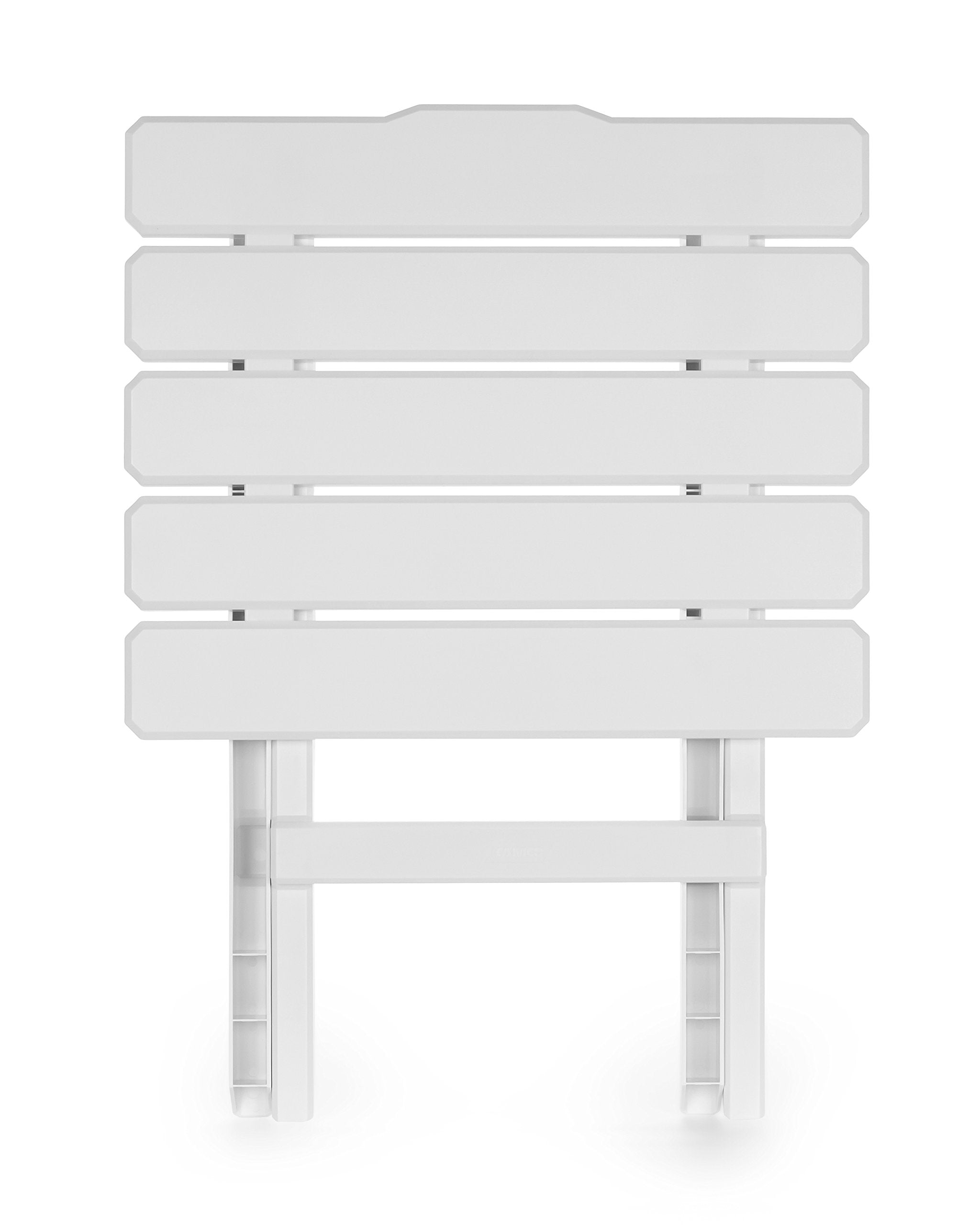 Camco 51685 Adirondack White Portable Outdoor Folding Side Table, Perfect for The Beach, Camping, Picnics, Cookouts and More, Weatherproof and Rust Resistant