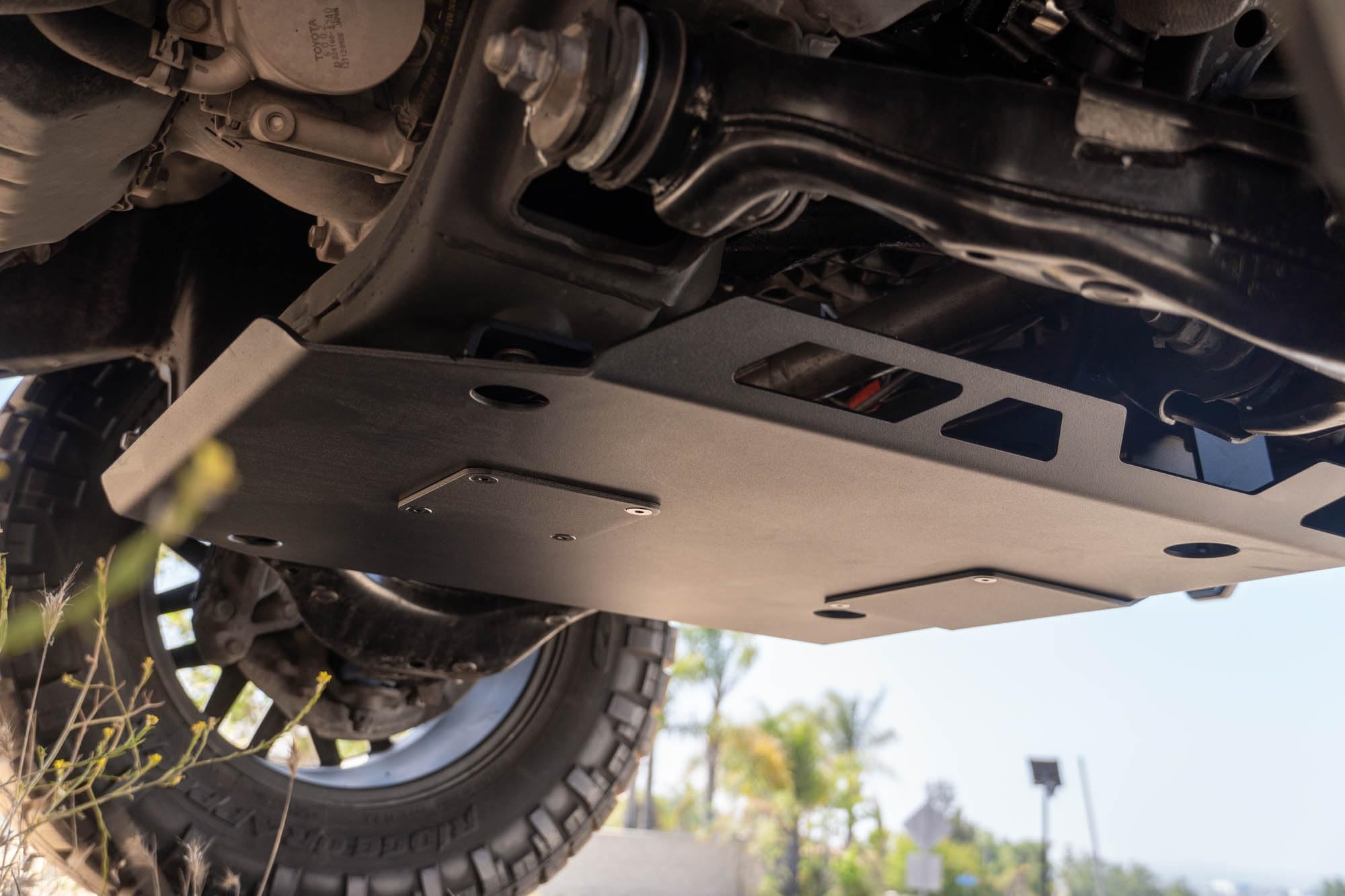 Front Skid Plate DV8 for 2016-2023 Toyota Tacoma | Features Oil Filter & Drain Bolt Access Covers | Pairs with DV8 Front Bumpers for 3rd Gen Tacoma | Fully Bolt-On | Micro-Texture Black Powder Coat