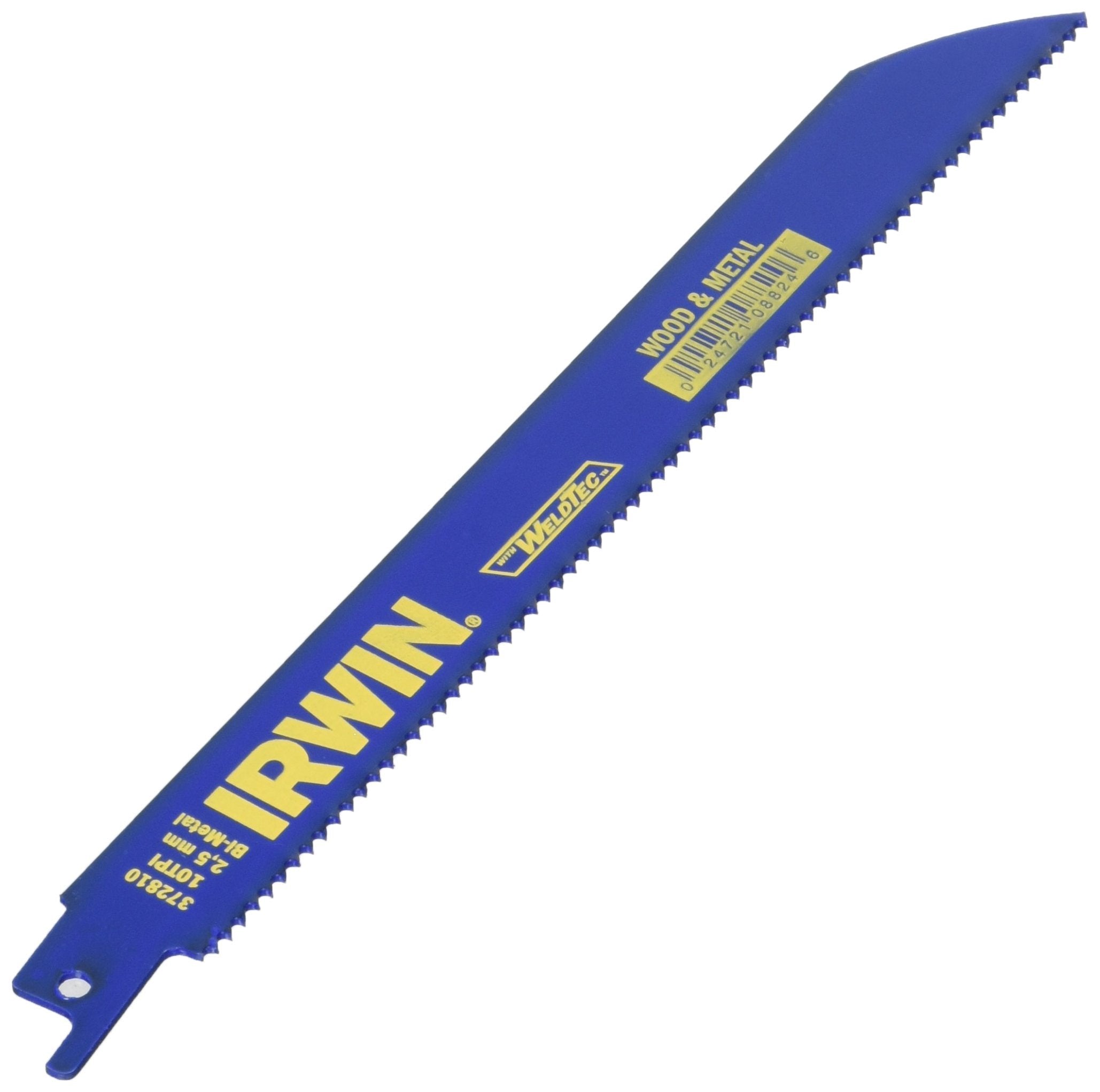 IRWIN Tools Reciprocating Saw Blade Metal and Wood Cutting, 8-Inch, 10 TPI (372810BB)