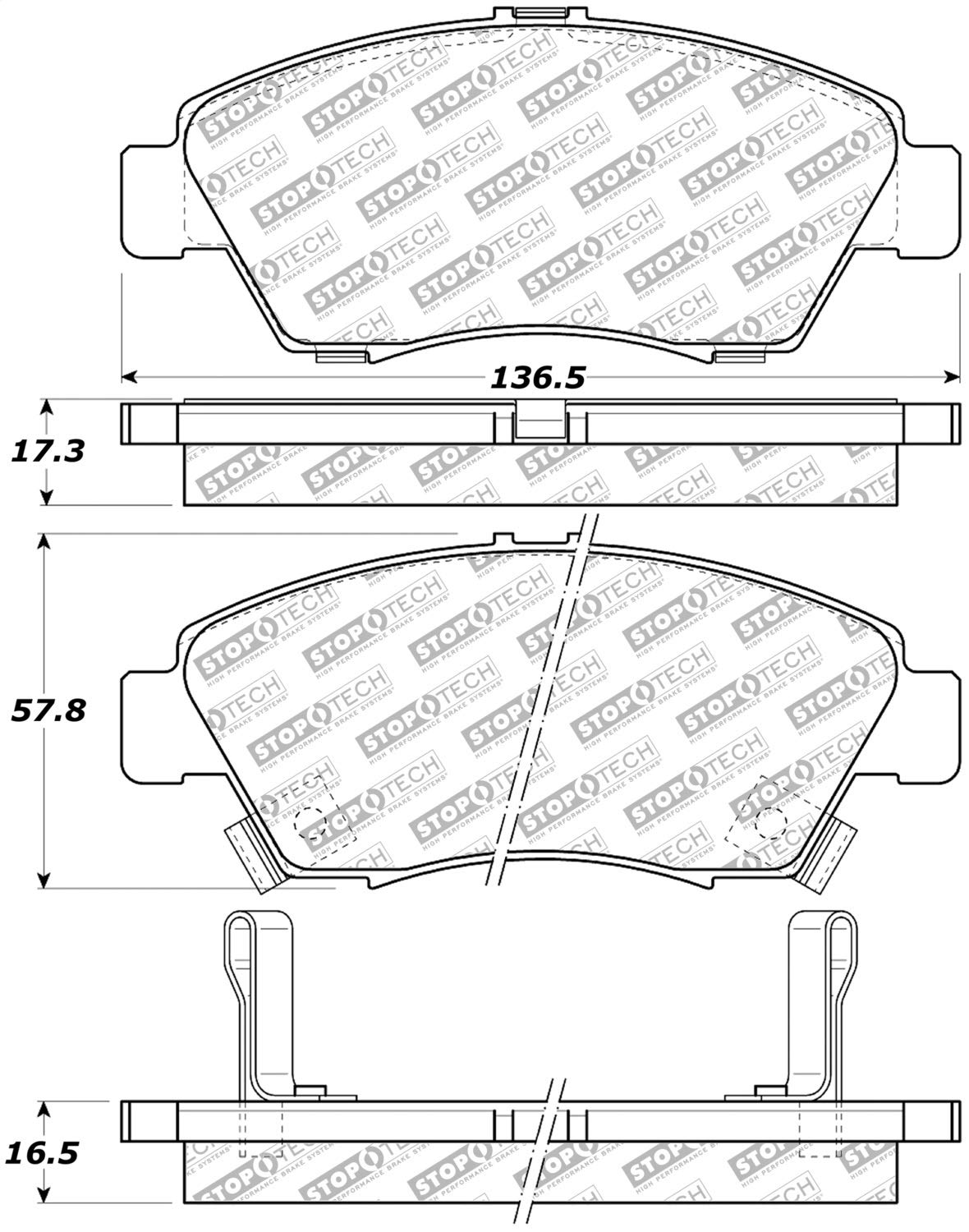 Brake Pads StopTech 305.06210 Street Select with Hardware