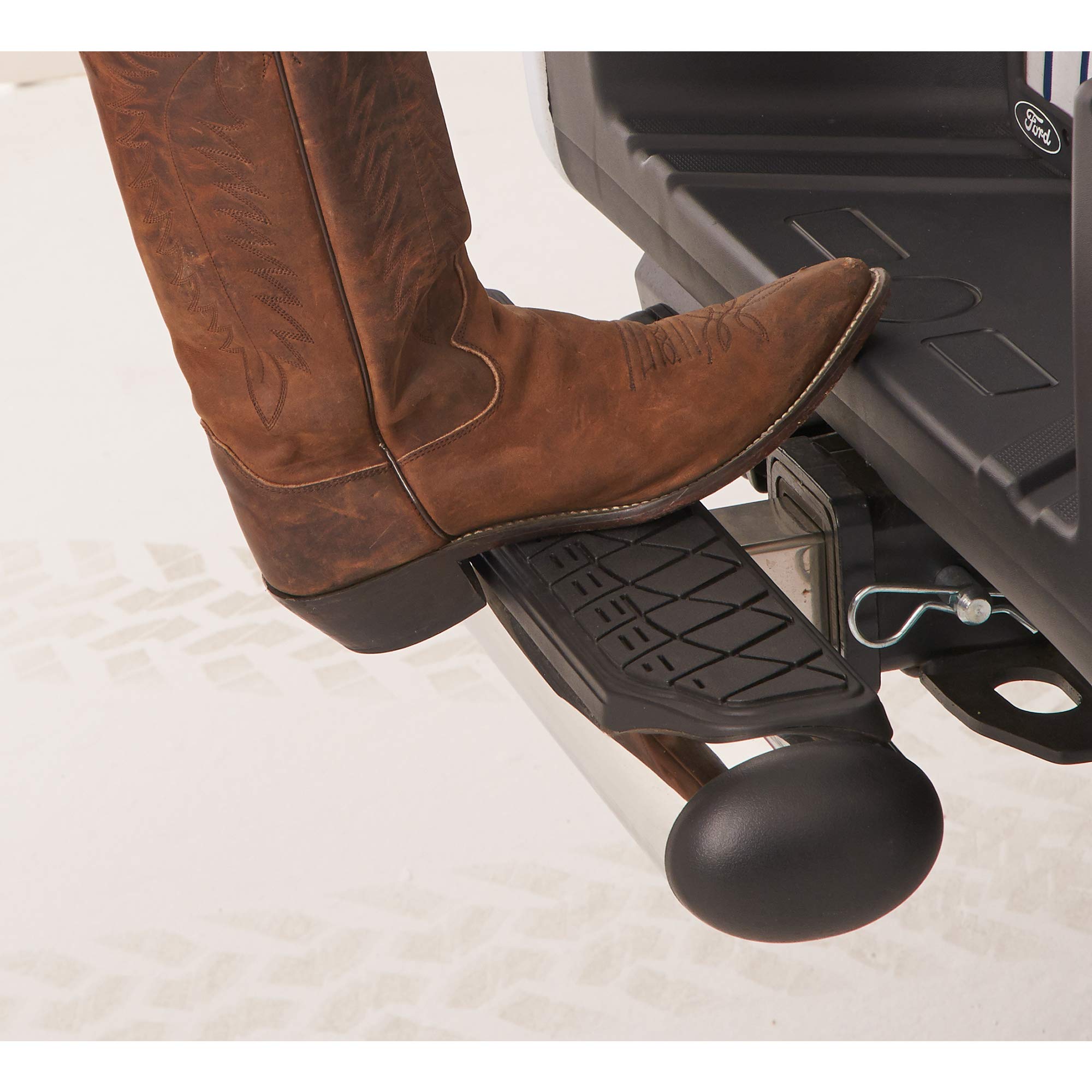 4" Oval Hitch Step Go Rhino | 24" Polished Stainless Steel | 460PS | Fits 2" Receivers
