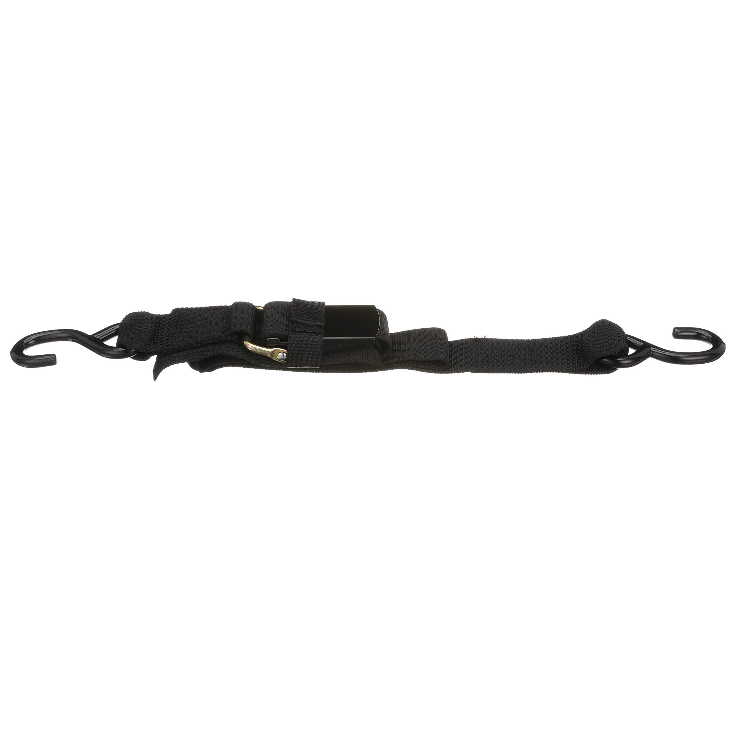 Quick-Release Attwood 15232-7 Transom Tie-Down Straps, Trailering, Padded Adjustable Buckle, S-Hooks, 2 Inches Wide, 4 Feet Long