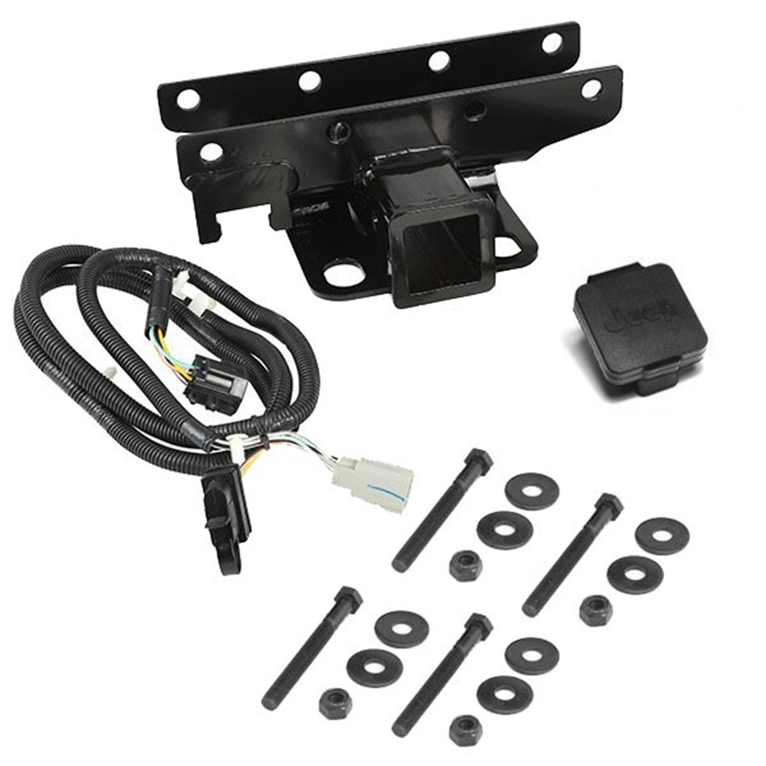 Trailer Hitch Kit | Rugged Ridge, Jeep Logo | 11580.52 | Fits 2007-2018 Jeep Wrangler JK