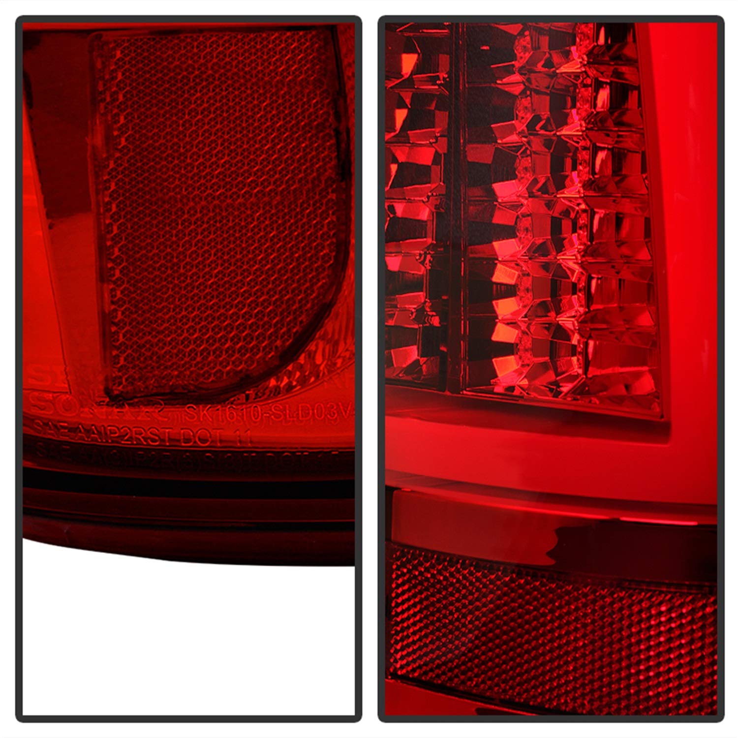 Chevy Silverado 1500/2500 03-06 and 2007 Silverado Classic Spyder 5081926 Version 2 LED Tail Lights - Red Clear (Does Not Fit Stepside)