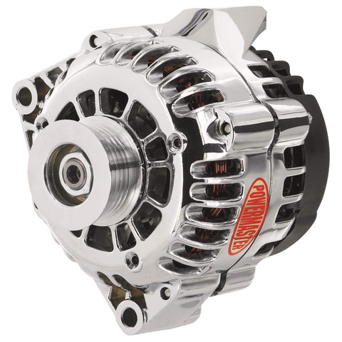 Alt GM CS130D Powermaster Chrome 165A 6 grv Pulley 1-Wire or OE Hookup