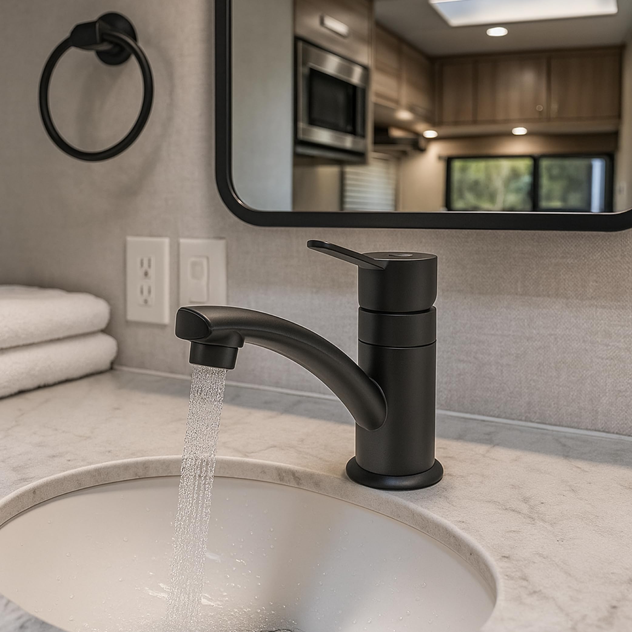 Dura Faucet RV Streamline (DF-PL200M-CP) Single Lever Lavatory Faucet – Chrome, 1-Hole Centerset Sink Faucet with Deck Plate, Leak-Free Ceramic Cartridge, Lead-Free, Easy Installation