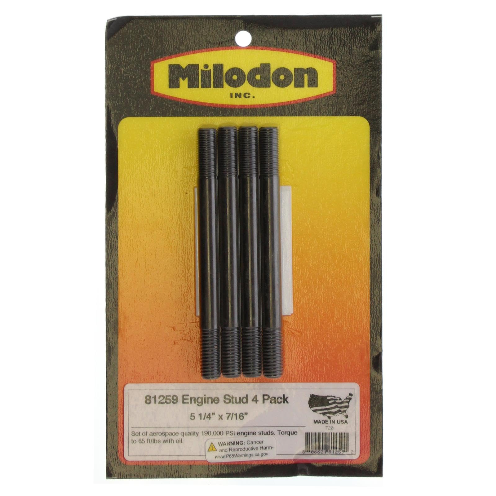 5 1/4 X 7/16 Milodon Studs 4 Pack