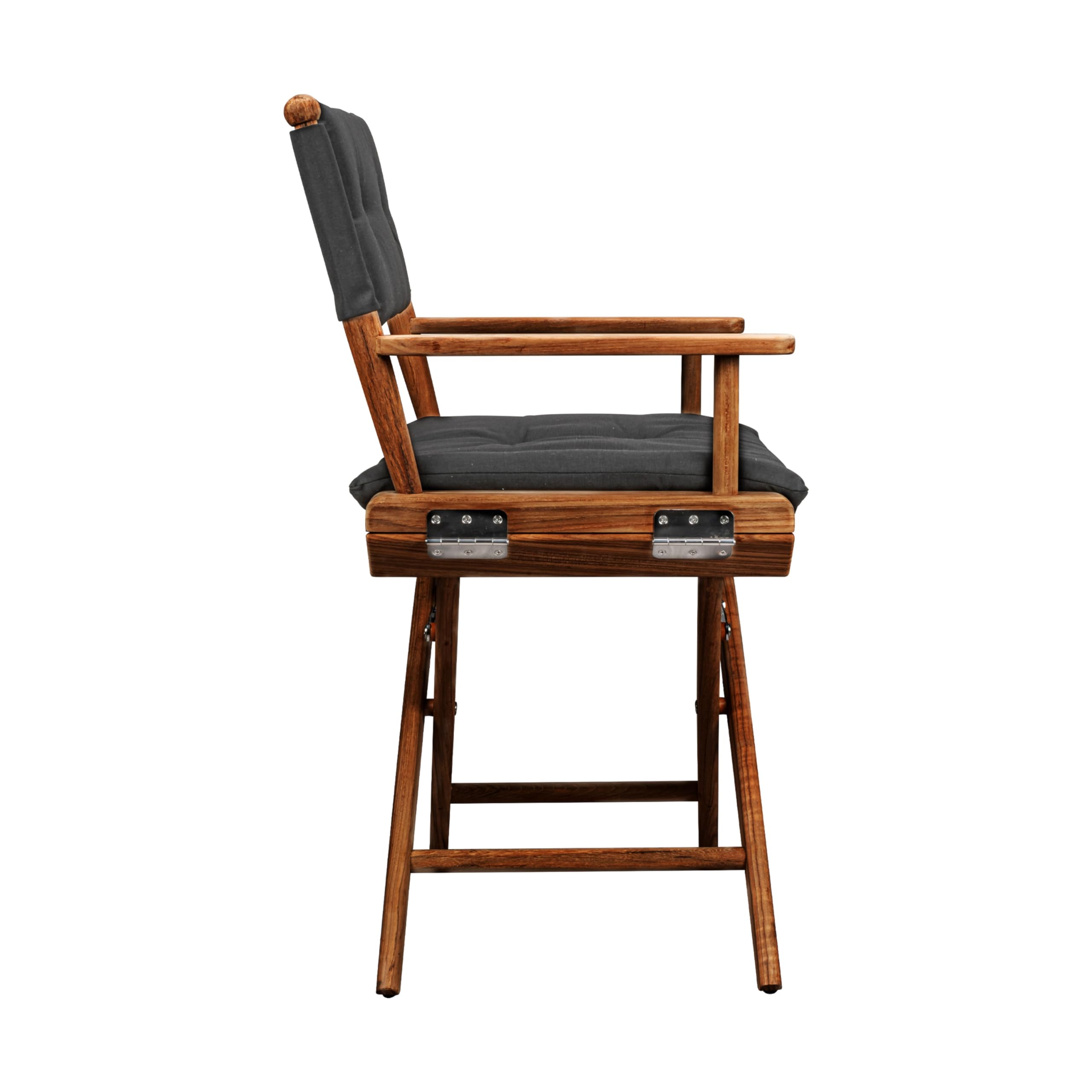 Teak Director's Chair Whitecap 61041 with Black Cushion - 18"