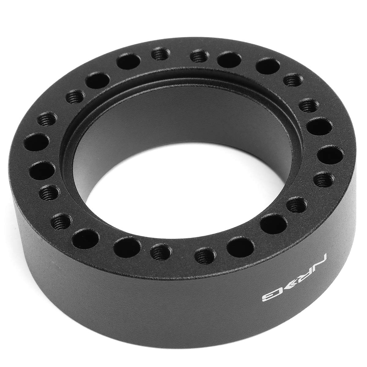 NRG Innovations Universal Steering Wheel 1" Spacer, 6061 Aluminum Hub Extension Spacer w/Horn Space, 6x70mm and 6x74mm Bolt Patterns, Black, NRG-SRK-510BK