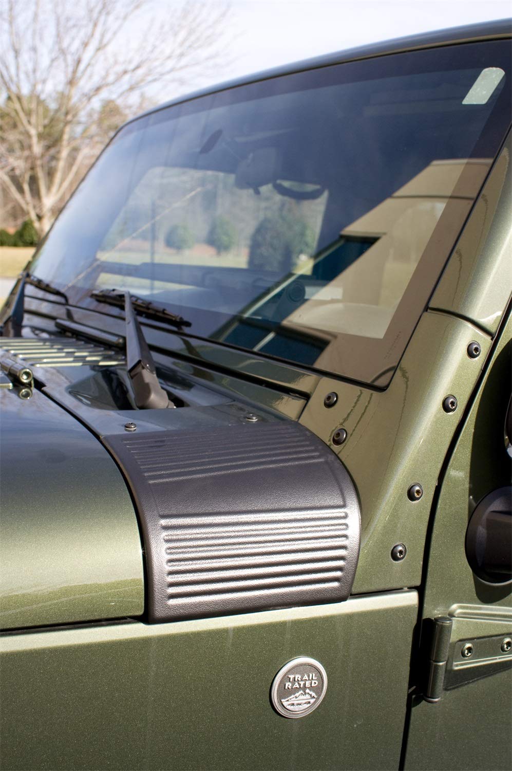 Cowl Body Armor Rugged Ridge for Jeep Wrangler JK/JKU | Thermoplastic Olefin (TPO), Black | 11651.18 | Fits 2007-2018 Jeep Wrangler JK/JKU