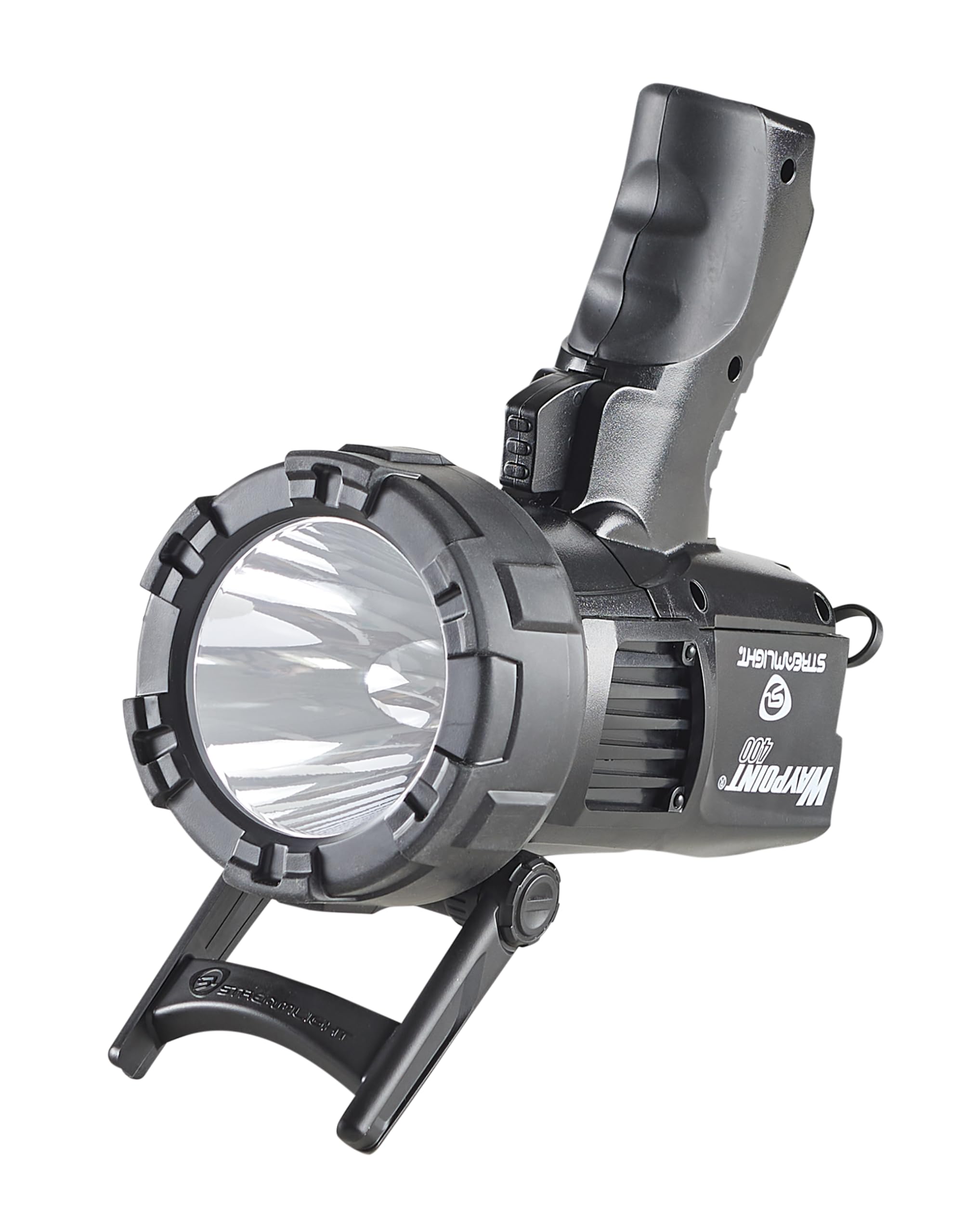WayPoint Streamlight 44911 400 Rechargeable 1400-Lumen Long Range Pistol-Grip Spotlight with 120V AC Charger and Polymer Holder/Mount, Black