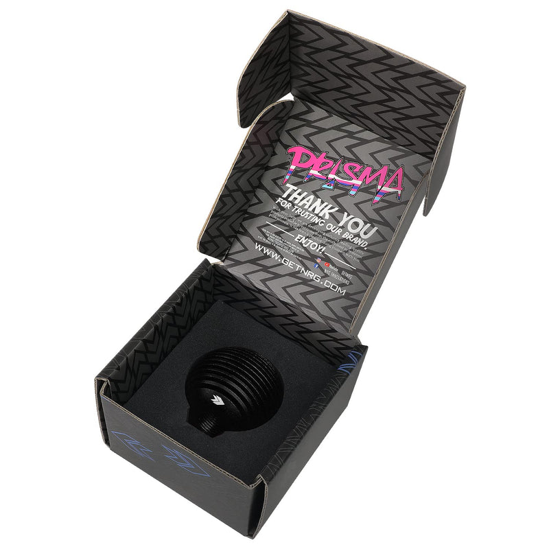 NRG Innovations Universal Aluminum SK-703BK Shift Knob with Thread Adapters, Heat Sink Style Round Ball Shape, Black