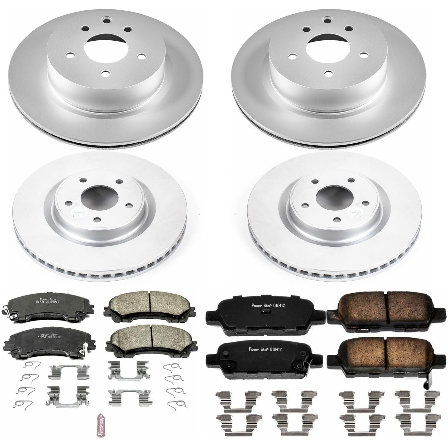 Power Stop Z17 Evolution Geomet® Coated Brake Kit For INFINITI QX50 2016-2017 Front and Rear | Nissan Z 2023 [Vehicle Specific]