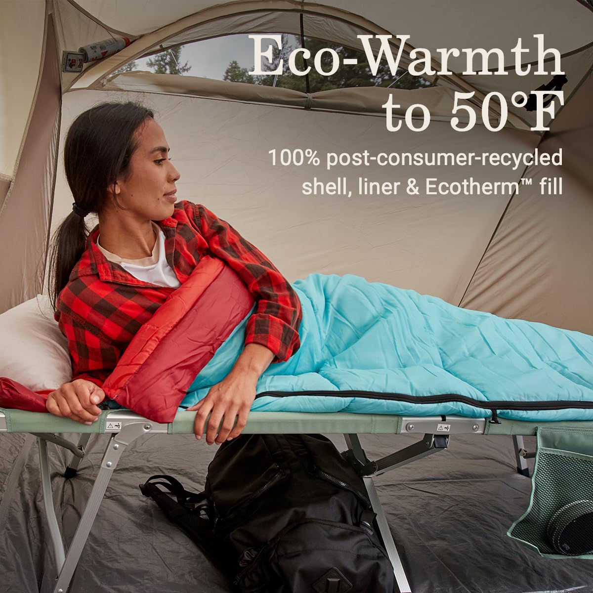 Coleman 30/40/50°F Flatlands Sleeping Bag, Made from 100% Recycled Material, Big & Tall Options, Cool-Weather Sleeping Bag for Camping, Sleepovers, Guests & More