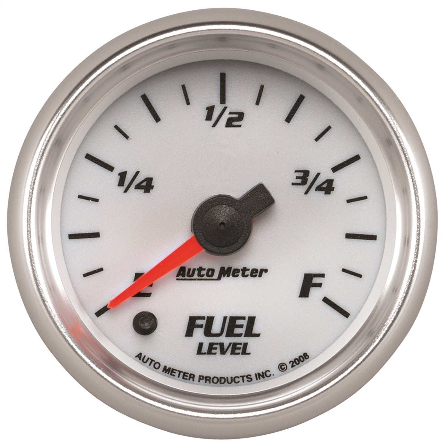 AUTO METER Fuel Level Gauge, 2 1/16", 0-280Ω Programmable, White, Pro-Cycle (19709)