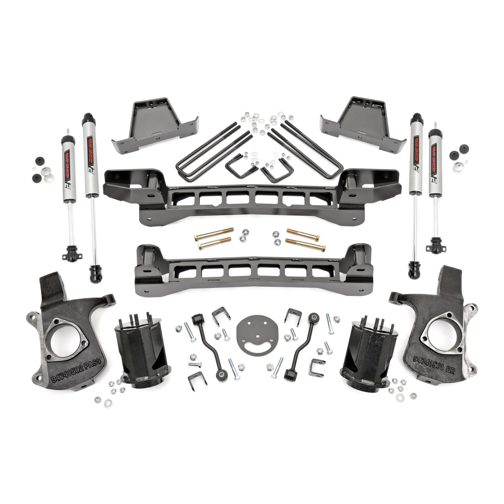 6" Rough Country Lift Kit w/V2 Shocks for 99-06 Chevy/GMC 1500 2WD - 23470